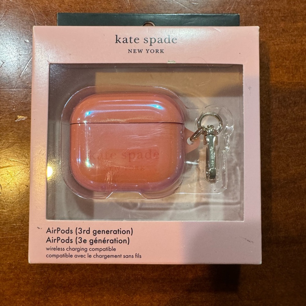 Kate Spade Coral AirPods Case with Keychain